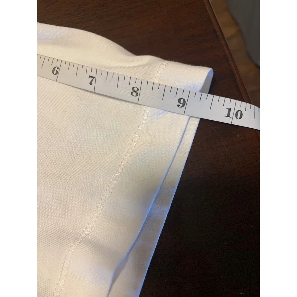 Banana Republic White Henley 100% Supima Cotton Short Sleeve Pocket Polo Shirt L